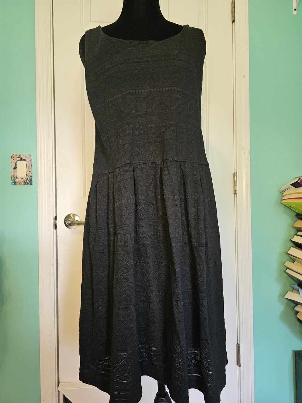 George Sleeveless Black A-line Skater Dress Women's Size L (12-14)
